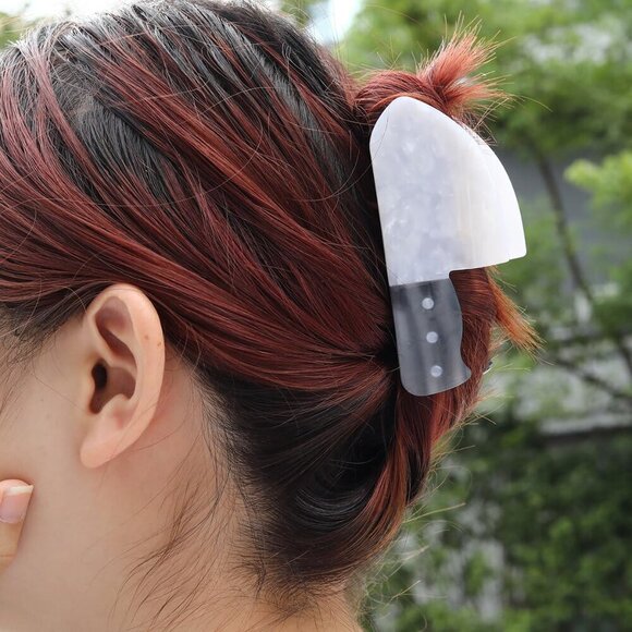Funny Large Acetate Hair Claw Personalized Hair Clip for Women White